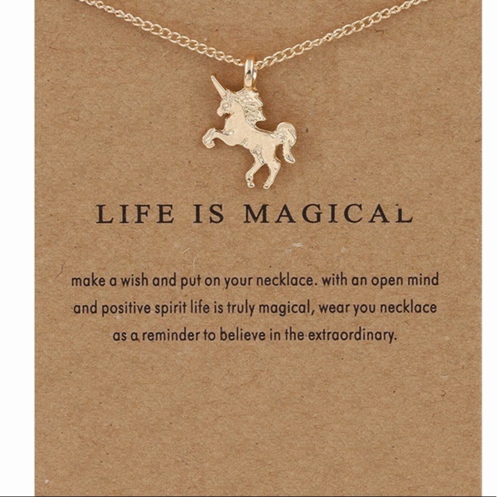 Life is magical unicorn necklace